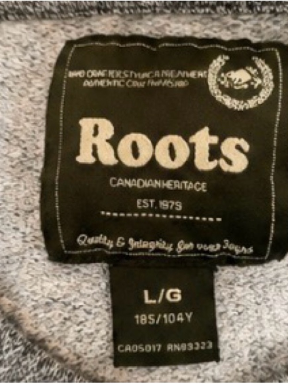 Roots 73 Athletic Goods Canada Grey Crewneck Sweatshirt Large - Picture 4 of 5